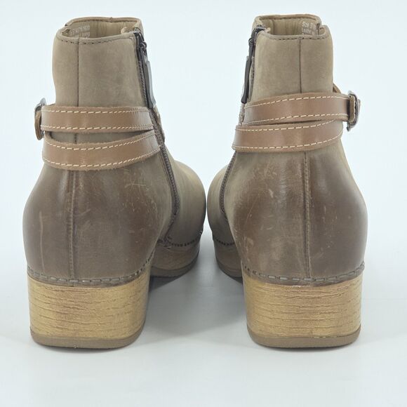 Dansko Brook Booties Ankle Boots Womens Size 37 Distressed Brown Leather Fall - Picture 7 of 12